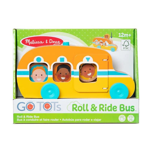 Melissa & Doug Roll School Bus. Push button on top and little people roll out back. Collect and fill and spill - Little Gift Nook