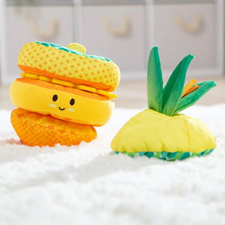 Melissa & Doug Pineapple Soft Stacker for baby. Soft textured pieces and wobble bottom base. - Little Gift Nook