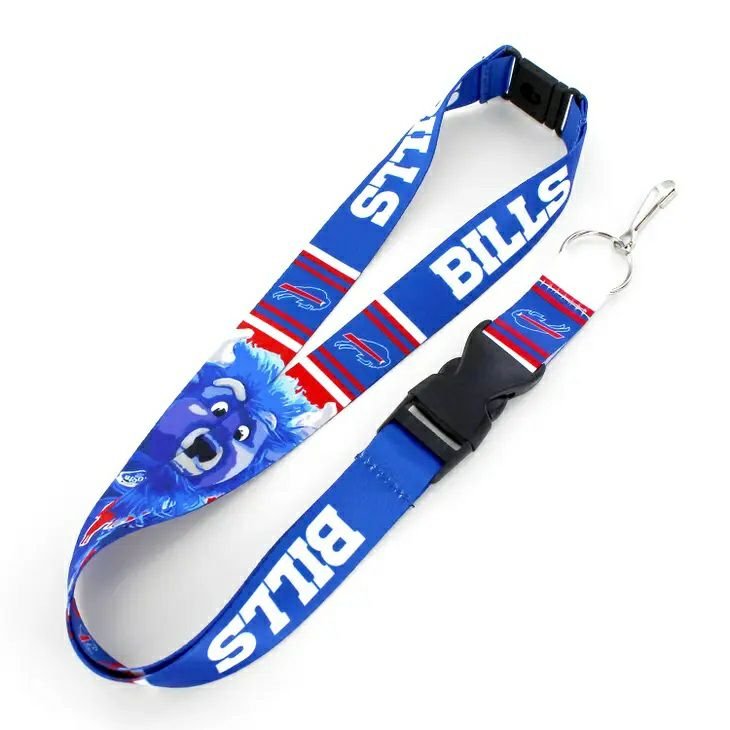 NFL Buffalo Bills Mascot Lanyard. Royal blue red Bills log and Mascot face lanyard. - Little Gift Nook