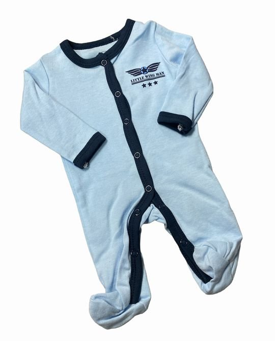 Preemie Boys Blue Little Wing Man Sleeper Baby Boy New Baby - Little Gift Nook