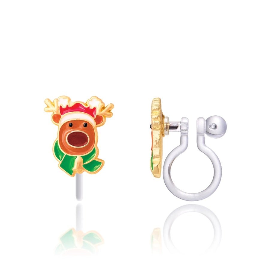 Reindeer Magic Cutie Clip On Earrings - Little Gift Nook