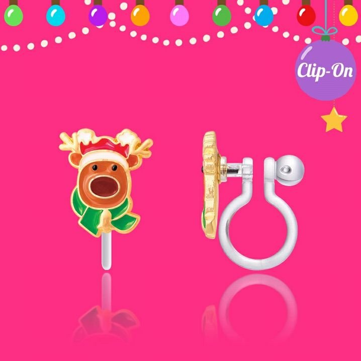 Reindeer Magic Cutie Clip On Earrings - Little Gift Nook