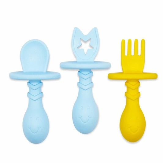 The Teething Egg Eggware Utensils Infant & Toddler Feeding Set Blue - Little Gift Nook