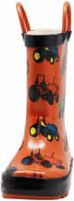 Load image into Gallery viewer, Orange Tractors Waterproof Rain Boots