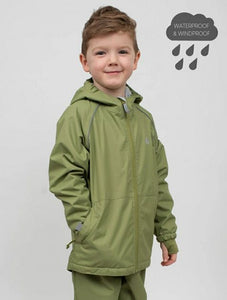 Childrens fleece lined raincoat rain jacket waterproof
