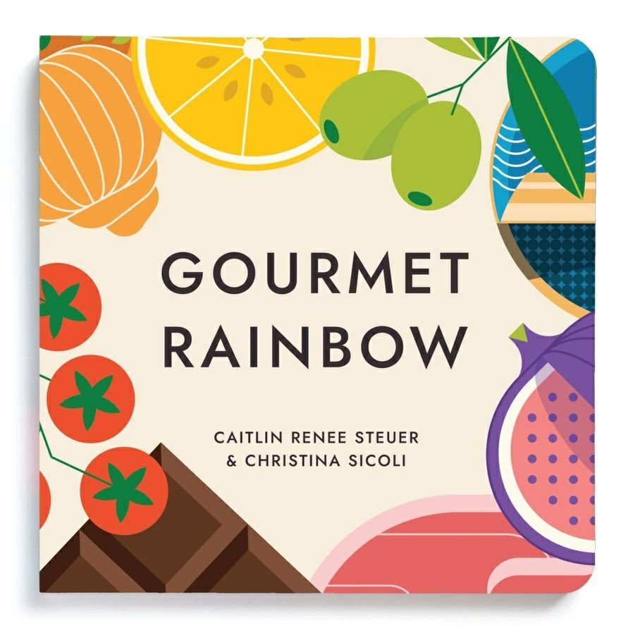 Gourmet Rainbow Board Book. Different foods in all colors. - Little Gift Nook