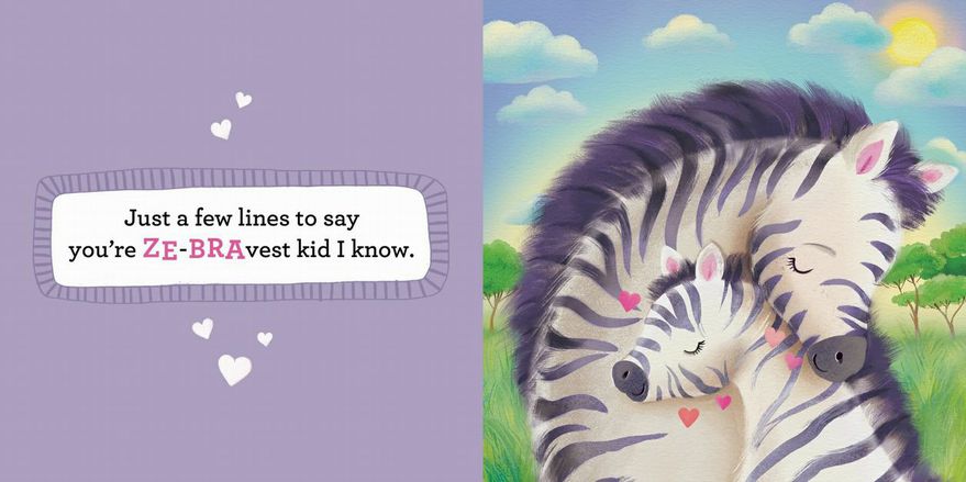 Inside I Love You Slow Much Board Book with zebras.