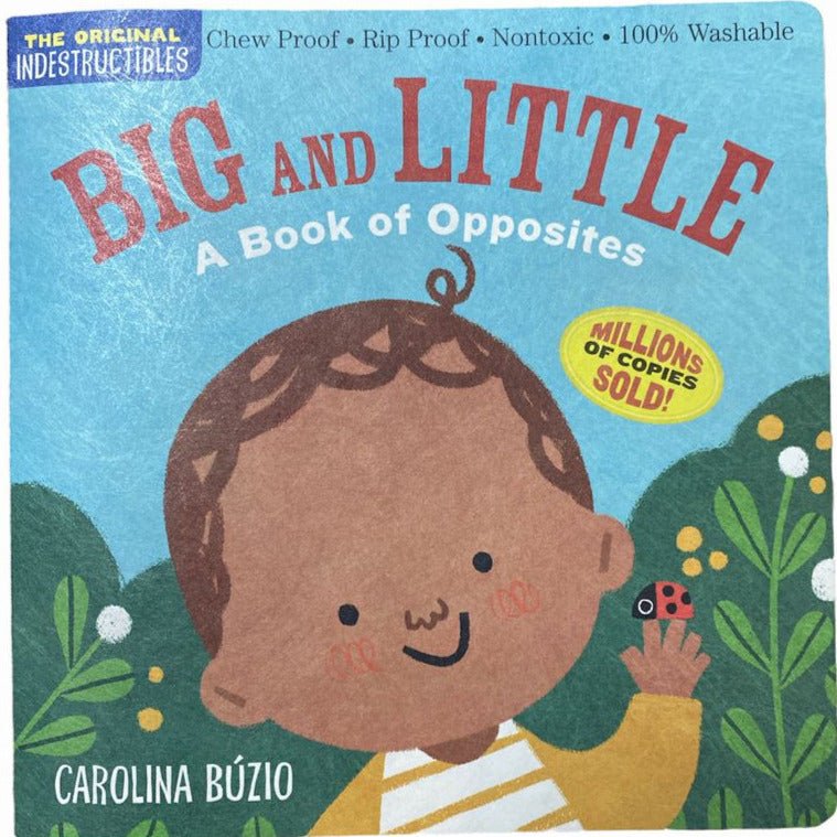 Indestructibles chew and rip proof BIG and Little Opposites book cover on white background. Little Gift Nook