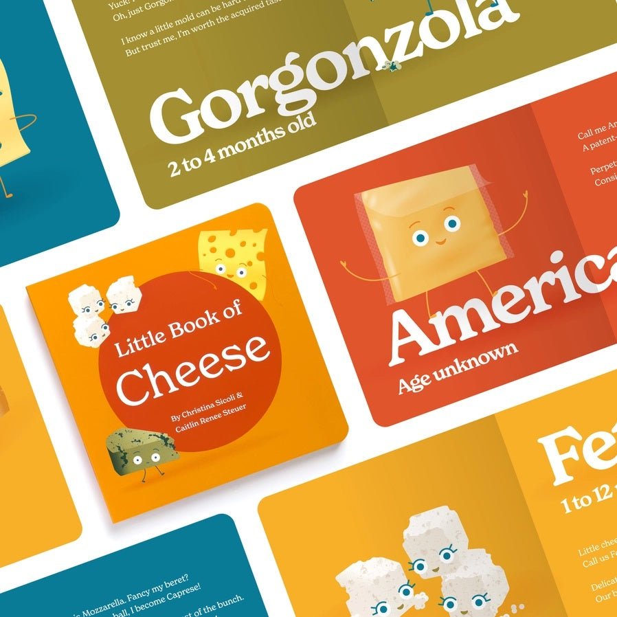 Little Book of Cheese Board Book. Goes through different type of cheese, their origin, and descriptions. - Little Gift Nook