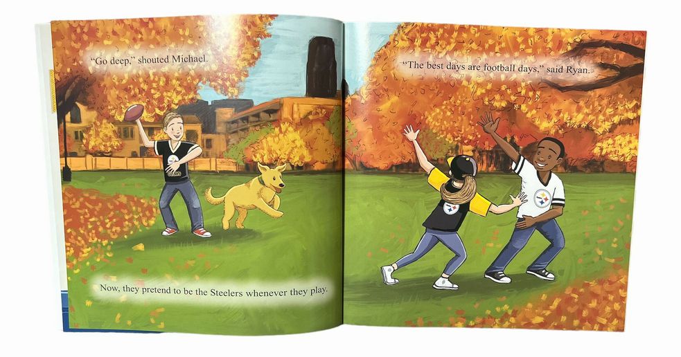 Pittsburgh Steelers NFL Home Team Story Book soft cover . Kids playing football.- Little Gift Nook