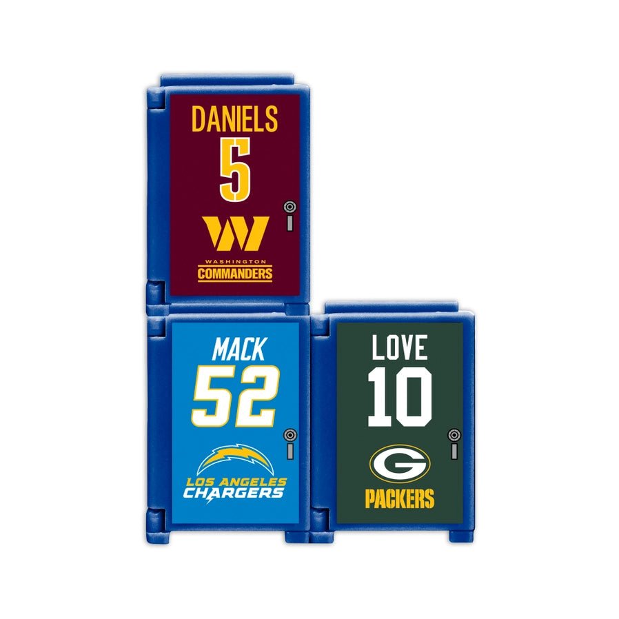 2026 NFL lockers teenymates collectible stacked on a white background.