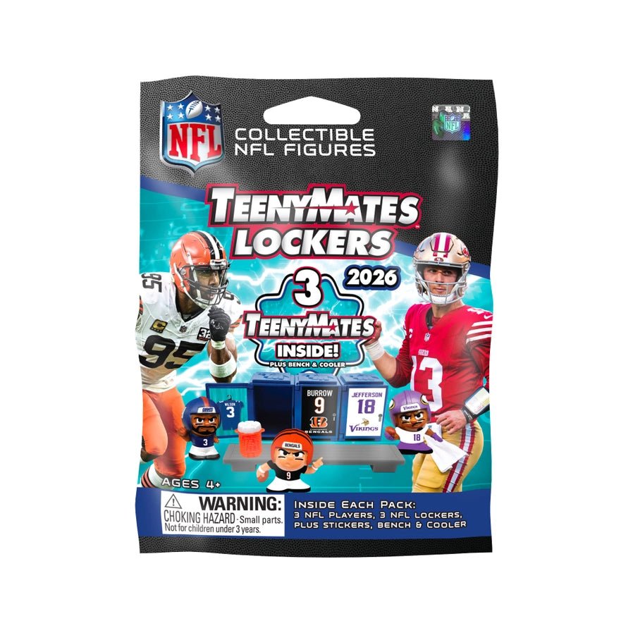2026 NFL Lockers TeenyMates package on a white background.