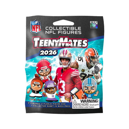 2026 NFL TeenyMates mystery bag collectibles package on a white background. Little Gift Nook
