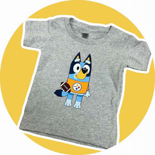 Bluey Steelers Football Tshirts for Toddlers.