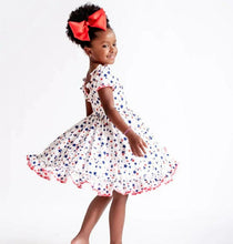 Load image into Gallery viewer, Gingham Red White Blue Stars Ruffle Twirl Dress with Pockets sz 2
