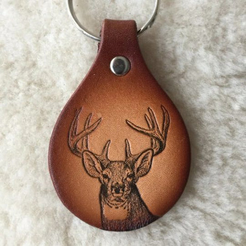 Handmade Leather Wildlife Keychain.