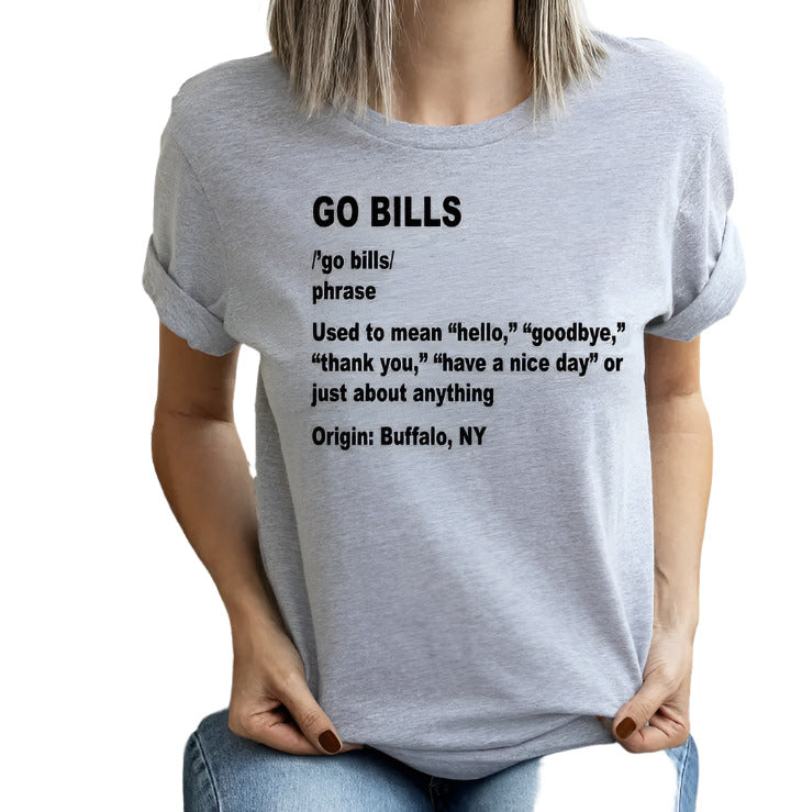 Bills Definition Tshirts Gray Long Sleeve unisex adult Tee