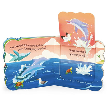Babies in the Ocean Lift-A-Flap Board Book. Explore the ocean with adorable animals. Chunky flaps! - Little Gift Nook.