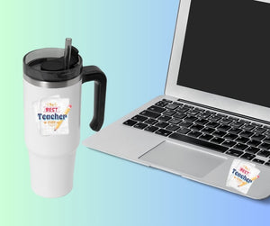 Best Teacher Ever 3" Sticker for tumblers or laptops