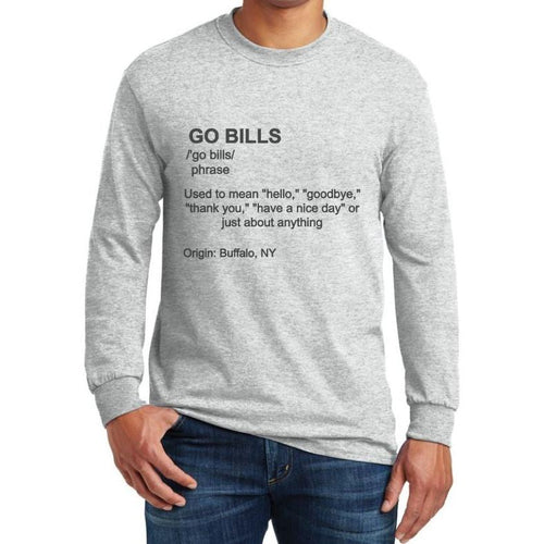 Bills Definition Tshirts Gray Long Sleeve unisex adult Tee - Little Gift Nook