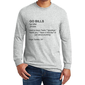 Bills Definition Tshirts Gray Long Sleeve unisex adult Tee