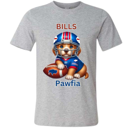 Bills Pawfia Puppy Football Tshirt in all sizes kids - adults.