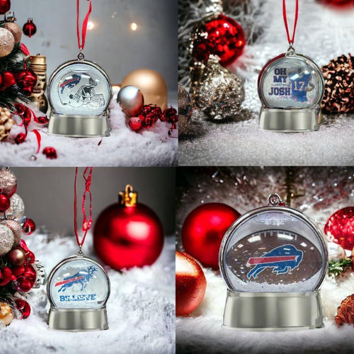 Bills themed Christmas Snow Globe Magnet