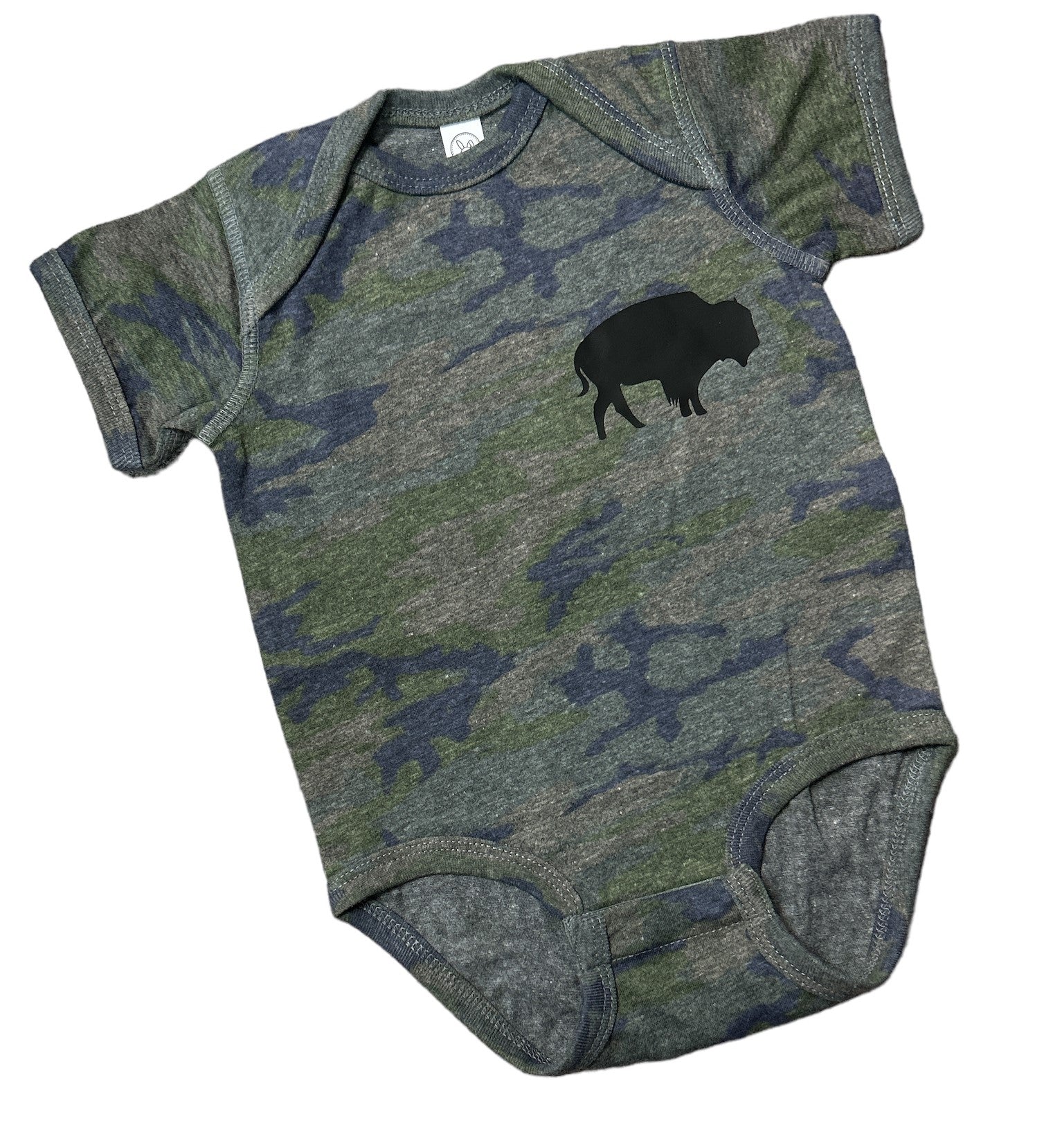 Distressed Camo Buffalo Tshirt onesie. 716 - Little Gift Nook