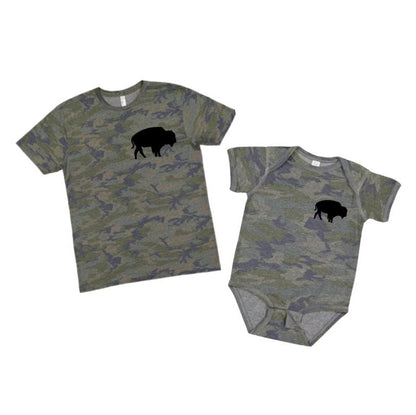 Boys Distressed Camo Buffalo Tshirt and onesies. 716 pride. - Little Gift Nook