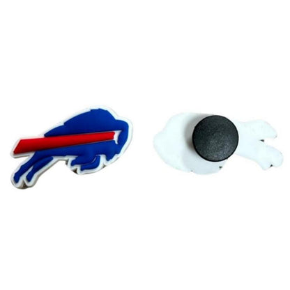 Buffalo Bills Logo Shoe Charm. Fits shoes like crocs. Shoes front and back of charm.- Little Gift Nook