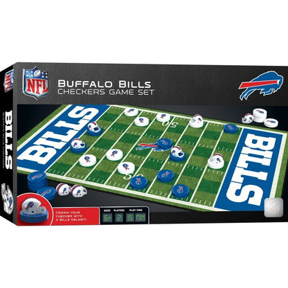 Buffalo Bills Checkers Board Game. Comes in box. Crown your checker with a Bills helmet! - Little Gift Nook