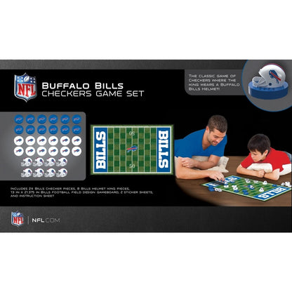 Buffalo Bills Checkers Board Game. Back of box. - Little Gift Nook