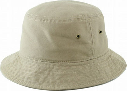 Child Tan Bucket Hat close up view. Fits kids 6 years and up.- Little Gift Nook