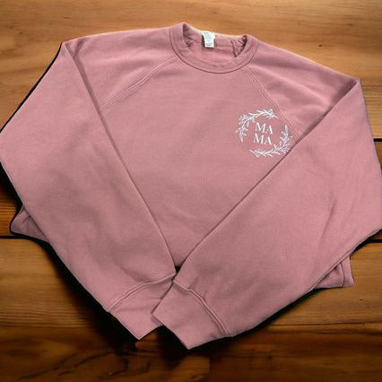 Dusty Rose MAMA Floral Soft Crewneck Sweatshirt - Little Gift Nook