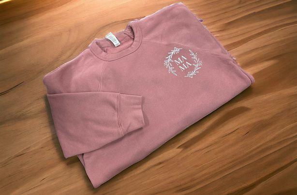 Dusty Rose MAMA Floral Soft Crewneck Sweatshirt - Little Gift Nook