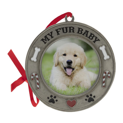 Fur Baby Pet Photo Ornament. Put your pets photo inside! Hang on tree or sit on table.- Little Gift Nook