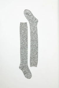 Tall Knit Woman's Boot Socks in Light Gray.