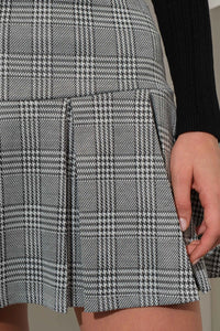 Gray Plaid Print Pleated Skirt - Little Gift Nook