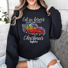 Load image into Gallery viewer, Grinch Christmas Lights Crewneck Sweatshirt. Little Gift Nook.