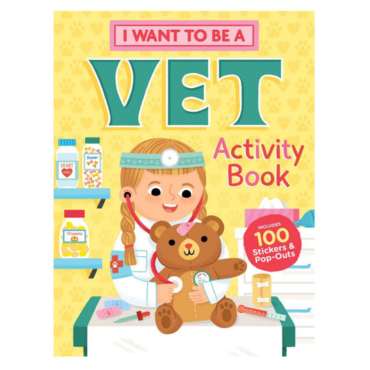 I Want to Be a Vet Activity Book with stickers & pop-out tools for kids - Little Gift Nook