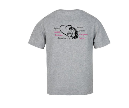 Custom mama shirt Glitter lettering front & back