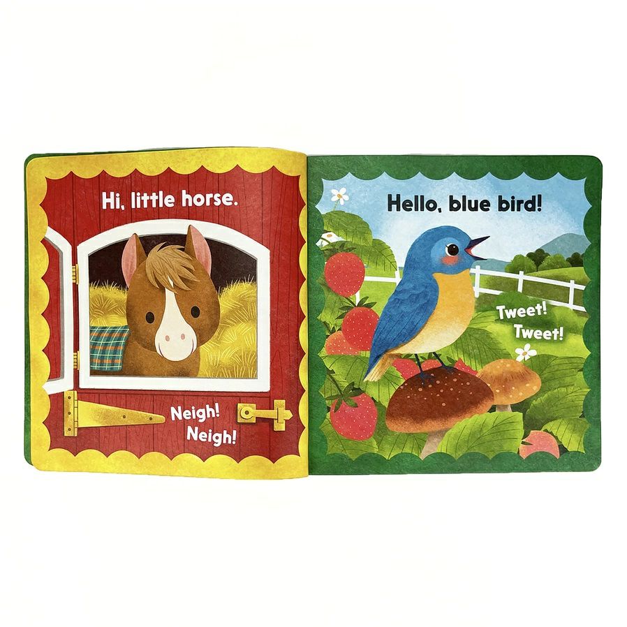 John Deere Hello, Farm non-rip Book. Rip free pages and chewable, non rip Tuffy Book. All farm animals and minimal words on each page. Great baby shower gift.  - Little Gift Nook