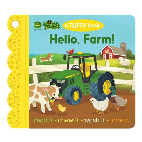 John Deere Tuffy Chew Rip Proof Baby Book Hello Farm