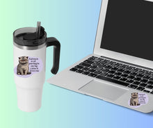 Load image into Gallery viewer, Karma is a Cat Sticker 3.5&quot; - Little Gift Nook