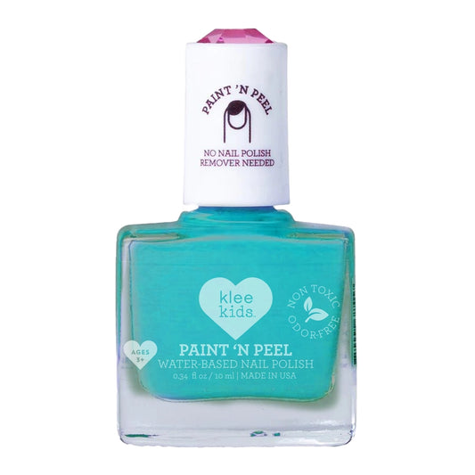 Klee Naturals Peel-Off Nail Polish – Phoenix Teal - non toxic - made in USA - Little Gift Nook