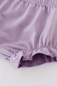 Lavender Floral Eyelet Ruffle Dress Set with bloomers.  Baby sizes. Also available in toddler & kids. Little Gift Nook.