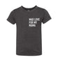 Mad Love for Mama Tshirt. Dark gray poly/cotton short sleeved tshirt with white lettering on left chest. Little Gift Nook.