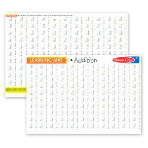 Melissa & Doug Learning Mat Addition. Double sided. Use chalkboard erase cryons or number 2 pencil.