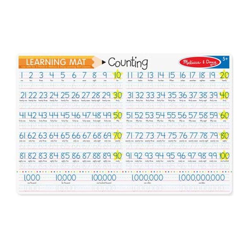 Melissa & Doug Learning Mat Counting 1-100. Double sided, use number 2 pencil or chalkboard crayons.