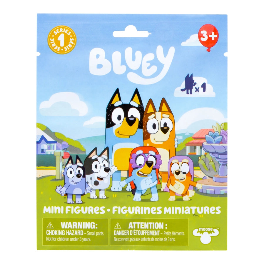 Moose Toys Bluey Mini Figurines in mystery bag. 8 different characters to collect. 1 in each mystery blind bag. - Little Gift Nook